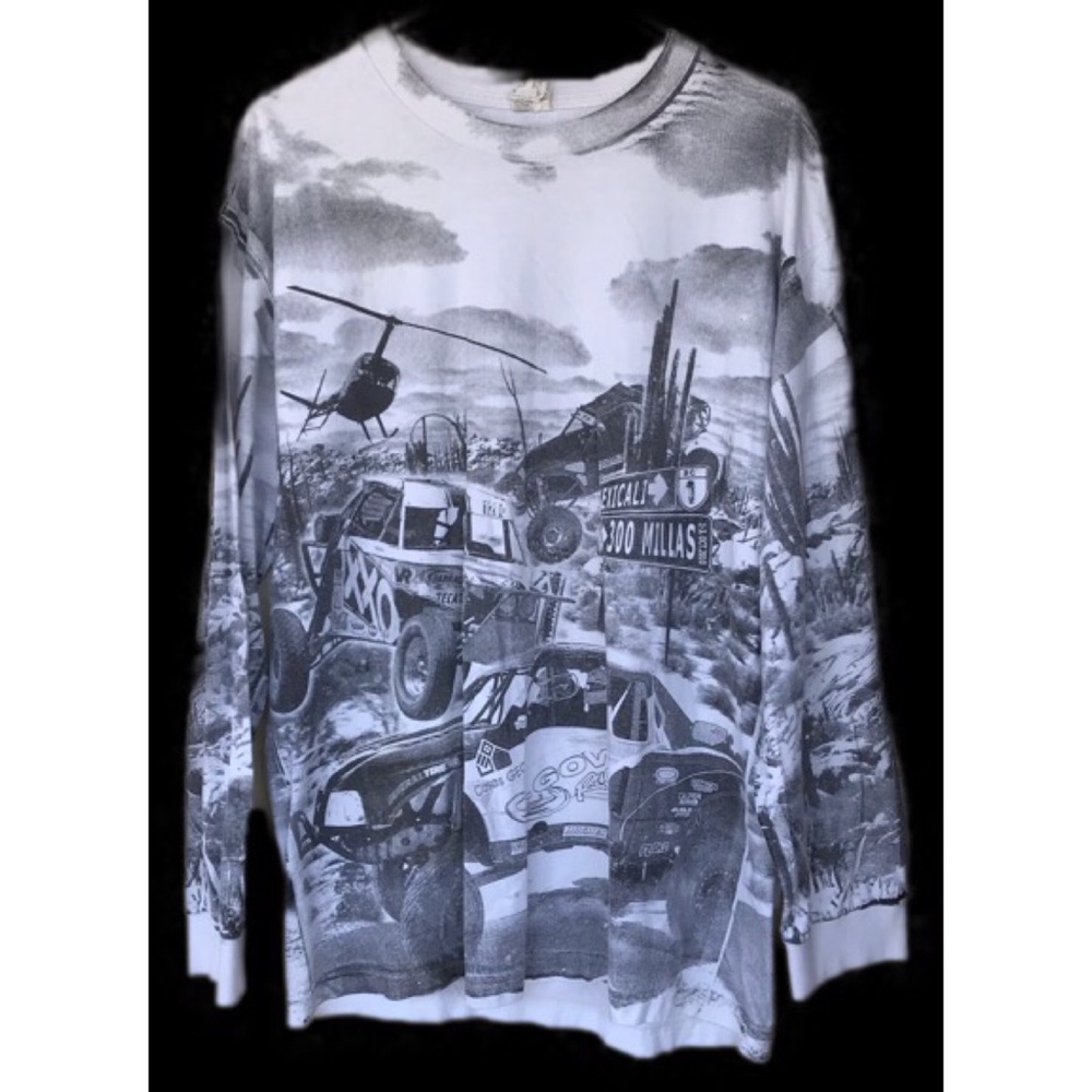 Baja 500 all over print long sleeve shirt